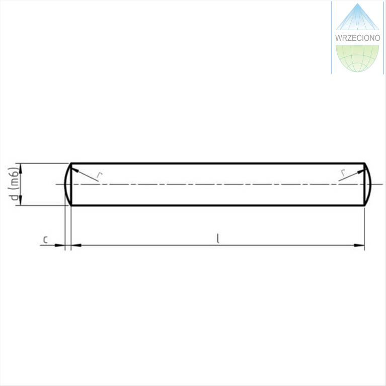 Kołek stożkowy,stal, 10.0x30.0, DIN 7. 