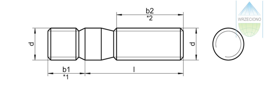 Kołek gwintowant, stalowy, M10 x 40, 8.8, DIN 938. 