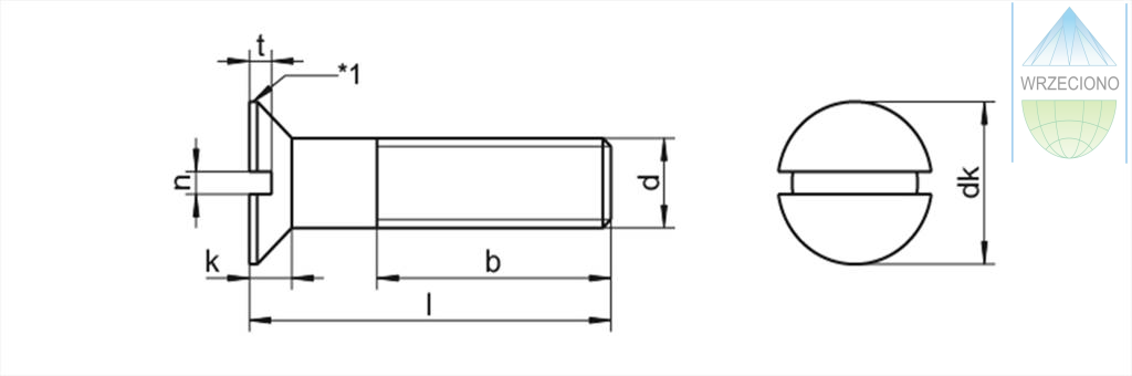 Śruba z łbem stożkowym, A2, nierdzewna, M 8 x 35, DIN 963. 