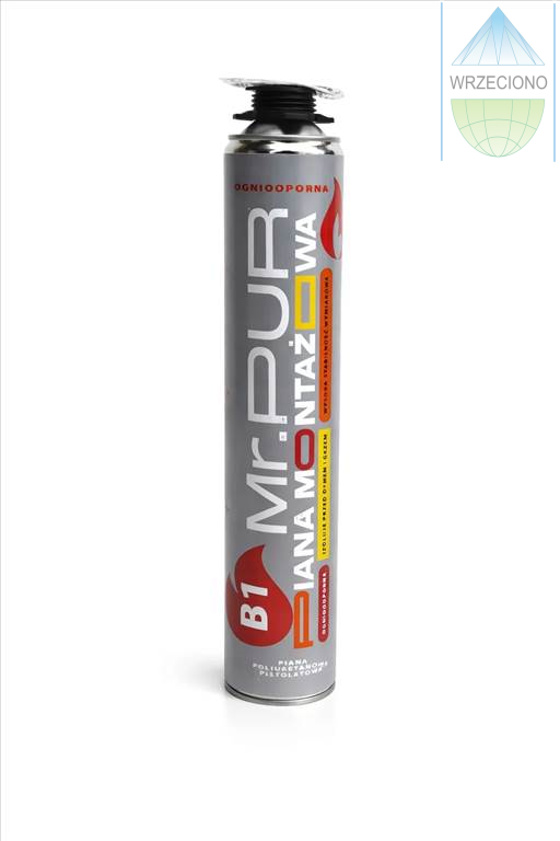 Pianka montażowa, pistoletowa, poliuretanowa, 750ml, Mr.PUR, B1. 